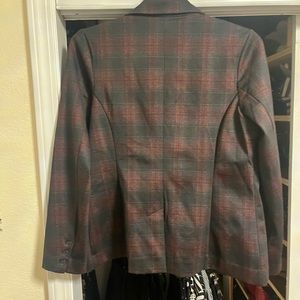 Black and red plaid blazer